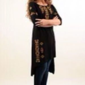 Boho embroidered tunic dress
